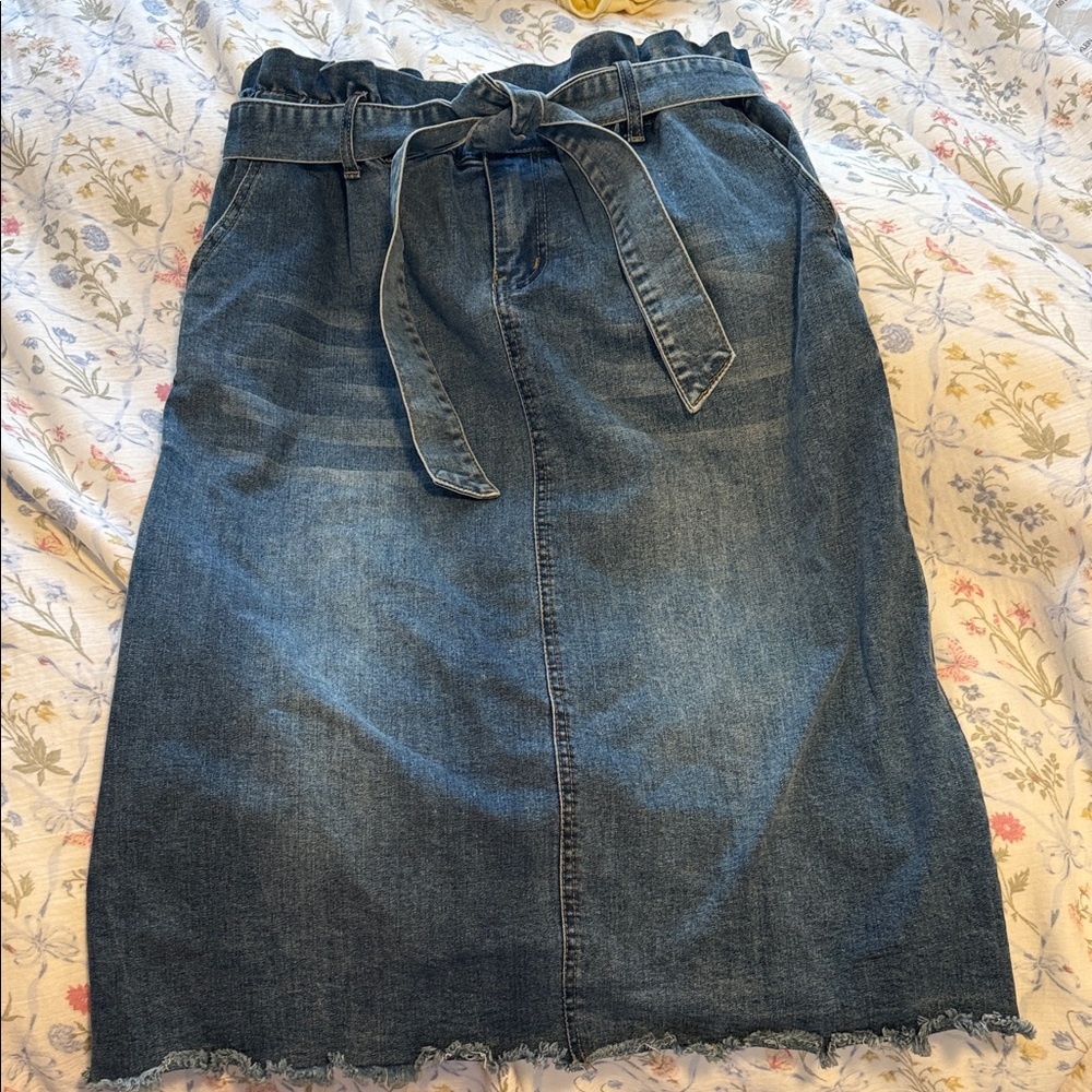 Classic Denim Pencil Skirt
